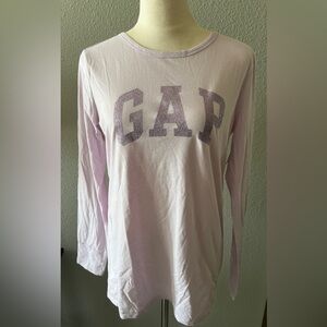 GAP Women's Lavender Logo Long Sleeve Tee